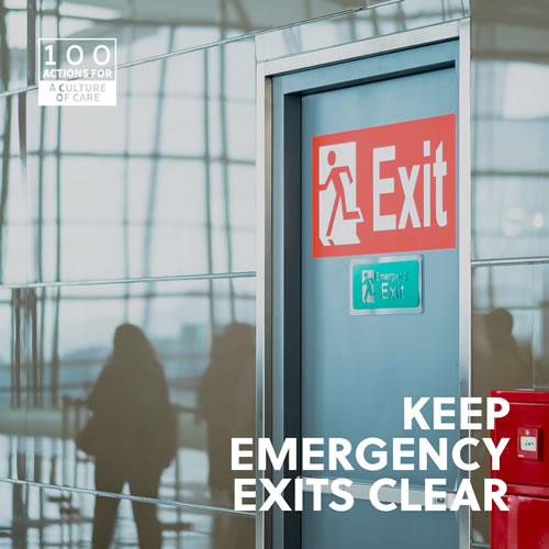 Keep emergency exits clear