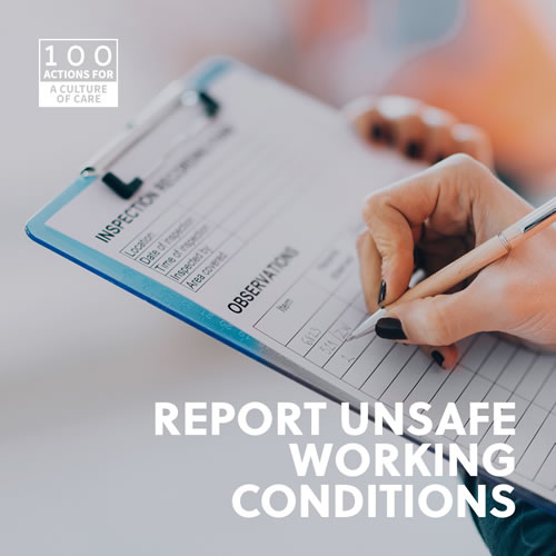 Report unsafe working conditions