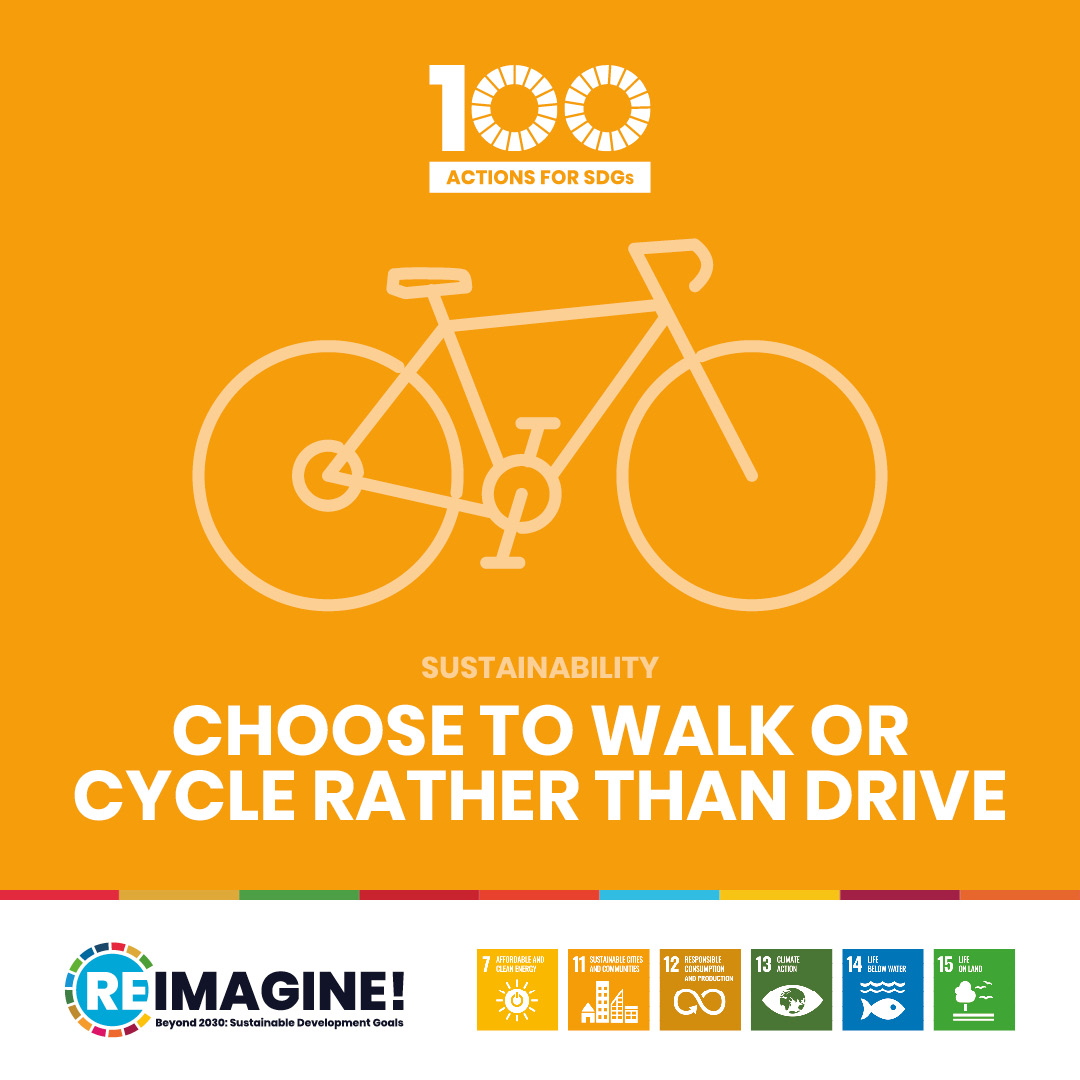 Choose to walk or cycle rather than drive
